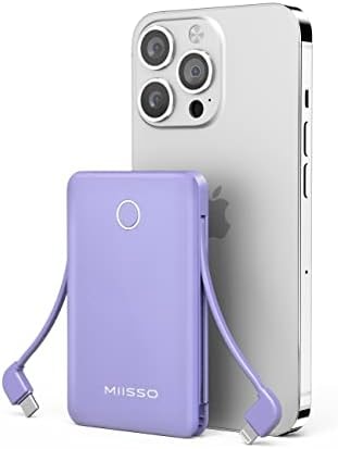 miisso 6000mah Ultra Slim Power Bank, Card Size, Purple
