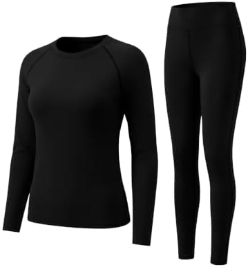 LOMON 2 Piece Sets Thermal Underwear for Womens Base Layer Winter Clothes