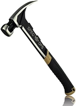 Spec Ops Tools Framing Hammer for Carpentry & Demolition, Magnetic Nail Holder, Rip Claw, Milled Face 22 Oz