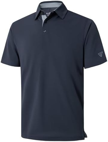 M MAELREG Mens Pique Polo Shirts Short Sleeve Performance Moisture Wicking Quick Dry Casual Golf Shirts for Men Dark Grey