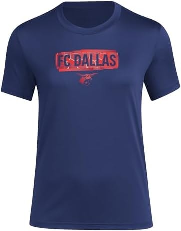 adidas Women's FC Dallas Local Pop Short Sleeve Pre-game T-shirt, Team Navy Blue, XX-Large Tall