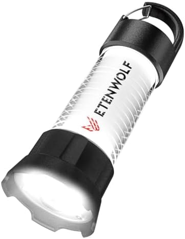 ETENWOLF Ultra Bright Camping Lantern, 1000LM LED Mini Flashlight Spotlight, 5000mAh Rechargeable Lantern with 6 Modes, Waterproof Portable Tent Light for Camping, Hiking, Power Outages & Emergencies