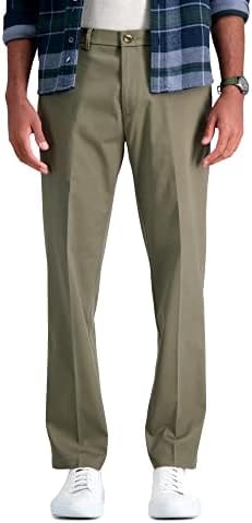 Haggar Men's Straight Fit Iron Free Premium Khaki Pant