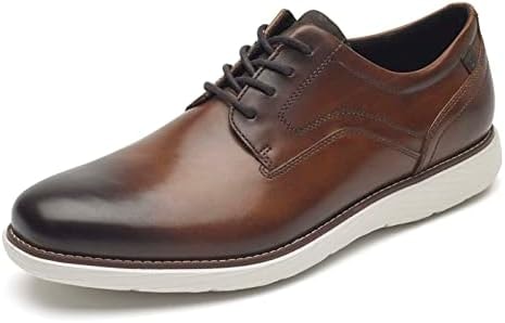 Rockport mens Garett Plain Toe Oxford, Cognac, 8.5 US