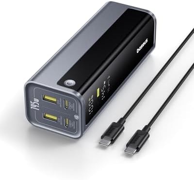 Baseus Laptop Power Bank, 20800mAh 145W Portable Charger USB C with 4 Ports, Digital Display, Travel Powerbank Fast Charging for MacBook, iPhone 17/16 Series, iPad, Samsung, Dell (Flight-Approved)