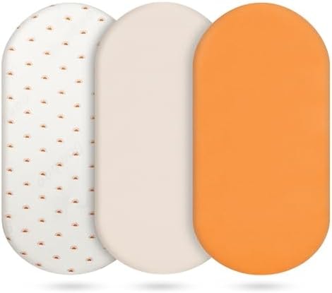 Baby Bassinet Sheets Cotton 3 Pack, Orange