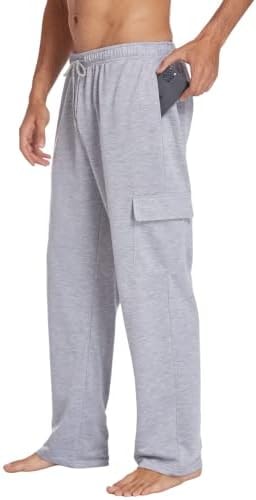 Deyeek Men's Cargo Pants Wide Leg Workout Sweat Pants with Pockets Casual
