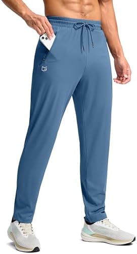 G Gradual Men's 30"/32"/34"/36" Inseam Tall Sweatpants with Zipper Pockets(Slate Blue,34-M)
