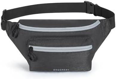 BAGSMART Fanny Packs for Women Men, Bag for Running Traveling Hiking, Black