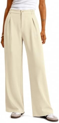 LOMON Womens Fall Wide Leg Trousers Casual Dress Slacks Pants with Pockets