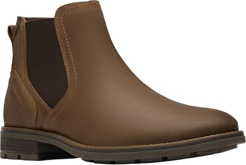 Clarks Collection Men's Emmet Easy Chelsea Boot, Cola Suede, 9.5 Medium US