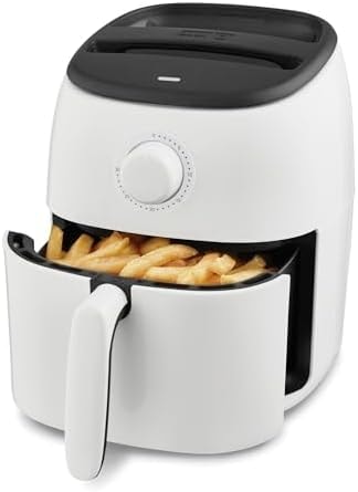 Dash Tasti-Crisp Express Air Fryer - Mini Air Fryer For Crispy Snacks, Frozen Foods and Oil-Free Cooking - Nonstick Basket - White, 2.6-Quart