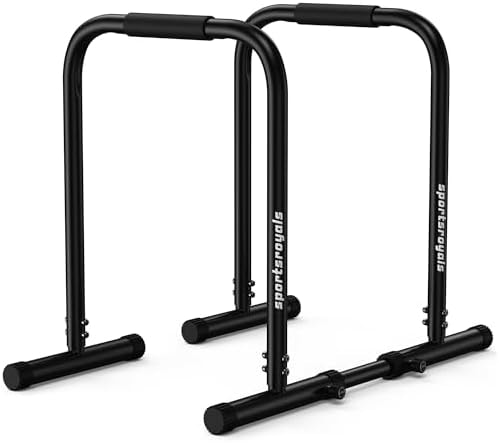SPORTSROYALS DP3 Dip Station Adjustable Dip Bar, Heavy Duty Parallette & Parallel Bars, 400LBS Stable Dip Stands for Home Gym, Calisthenics & Upper Body Workout Equipment