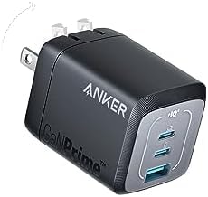 Anker USB Charger Block,67W GaN Wall Charger,3-Port Compact Fast Charging Phone Charger,For MacBook Pro/Air, Pixelbook, iPad Pro, iPhone 17/16/Pro, Galaxy S23/S22, Note20, Pixel, Apple Watch, and More