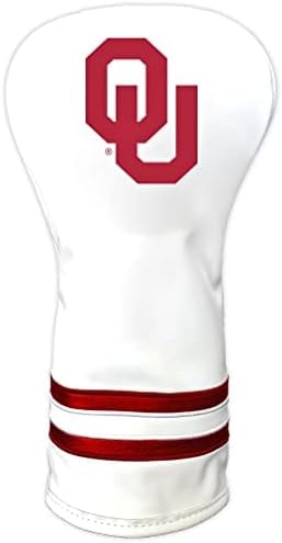Team Golf NCAA Oklahoma Sooners White Vintage Driver Head Cover White Vintage Driver Golf Club Headcover, Form Fitting Design, Retro Design & Superb Quality