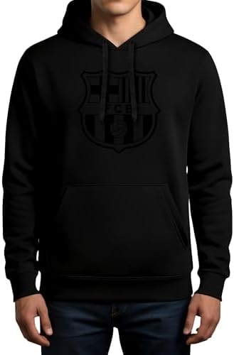 Icon Sports Officially Licensed FC Barcelona Blackout Pullover Hoodie - Unisex Adult - FCB61PH Black L