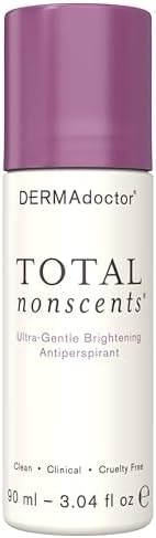 DERMAdoctor Antiperspirant for Women Sensitive Skin, Total NonScents Ultra-Gentle Illuminator, Unscented Clinical Strength Antiperspirant Deodorant for Men & Women; Hypoallergenic Roll On - 3.04 oz
