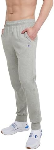 Champion Men's Lightweight Lounge Joggers, C Logo, Oxford Gray, Small US