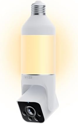 WYZE Bulb Cam - 2K HD Smart Light Bulb Security Camera with Color Night Vision, 800-Lumen Dimmable LED, 160° Wide View, Motion Detection & Siren, E26 Socket, Alexa/Google/IFTTT