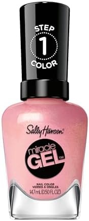 Sally Hansen Miracle Gel Salon Quality Nail Polish | Gel-Like Formula, Two-Step System, No UV Light Needed, Long Lasting | Sheer, Shimmery | 241 Home Sweet Home | Pink Nail Color