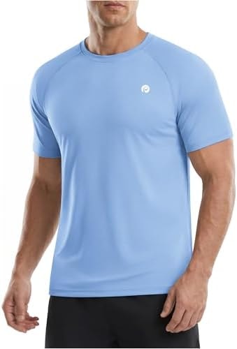 PINSPARK Moisture Wicking T Shirts for Men Short Sleeve Athletic Gym Tops