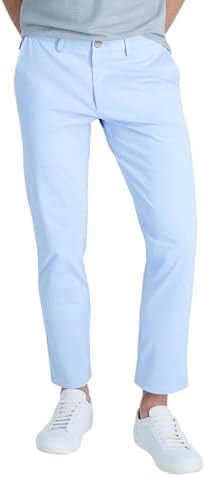 Haggar Sport Men's Straight Fit Travel Performance Pant Light Blue