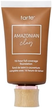 tarte Amazonian clay 16-hour Full Size coverage foundation – Matte Finish Foundation, Vitamin E for Hydration & Smooth Looking Skin, Vegan & Cruelty-Free, full size, deep sand