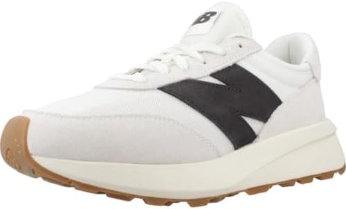 New Balance Unisex-Adult 370 V1 Sneaker, Sea Salt/Black Cement, Men 10 / Women 11.5