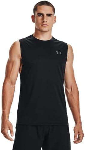 Under Armour Men's Velocity Muscle Tank Top, (001) Black / / Pitch Gray, Medium