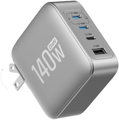 EF ECOFLOW Rapid Pro Charger, 146W 4-Post GaN USB C Charger Block, Up to 140W Single‑Port Charging, Foldable and Compact for MacBook, iPad, iPhone 17 Series, and More