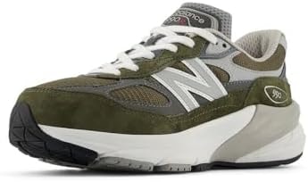 New Balance Kid's FuelCell 990 V6 Lace-Up Sneaker, Olive/Grey, 3 M Infant