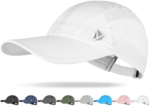 YANIKY Quick-Dry Running Hat for Men & Women Cooling Hat UPF 50+ Thin Baseball Cap Lightweight Breathable Mesh Sport Hats White