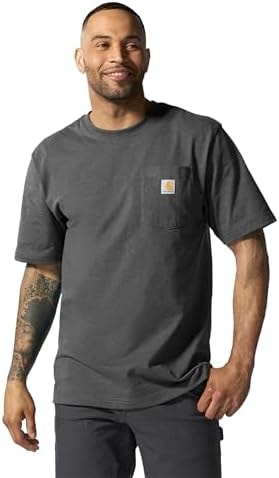 Carhartt Men's Iconic K87 Pocket T-Shirt, Carbon Heather, X-Small
