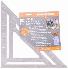 Swanson Tool Co., Inc Swanson T0108 Big 12 Speed Square Layout Tool with Blue Book, Plain gradations, 12-Inch