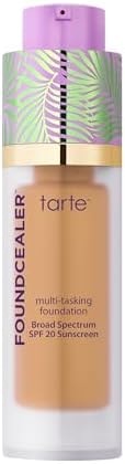tarte babassu foundcealer dewy foundation Broad Spectrum SPF 20 Sunscreen – Foundation & Concealer in 1, Vegan Skincare Makeup, Medium Coverage, Cruelty-Free, full size, 48S tan-deep sand
