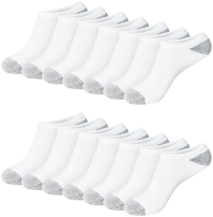 Hanes Womens Value Pack, No Show Soft Moisture-wicking Socks, Available In 10 And 14-packs, White - 14 Pack, 8-12 US