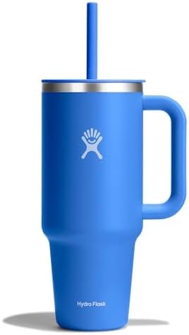 Hydro Flask Travel Tumbler with Handle, Lid and Straw - Insulated Stainless Steel in 40 Oz Cascade