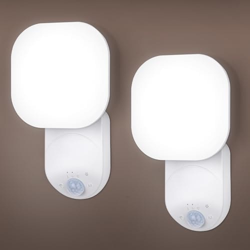 Yochoice Rechargeable Motion Sensor Wireless Dimmable LED Wall Lights with Remote, Closet Lights Battery Operated with Adjustable Lighting and Angle, for Closet Pantry Bedroom Garage, 2 Packs