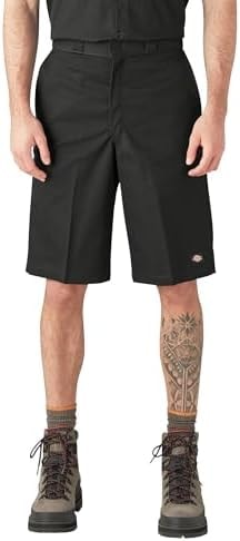 Dickies Men’s 13-Inch Loose Fit Work Shorts – Durable Outdoor Uniform Shorts with Multi-Pockets for Men on the Job, Black, 33 US