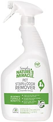 Nature's Miracle Simply Pet Stain and Odor Remover, 32 Ounce, Made with 86% Plant-Derived Surfactants
