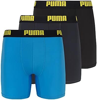 PUMA mens 3 Pack Performance boxer briefs, Bright Blue, Large US