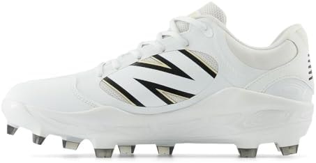 New Balance Men's Fresh Foam 3000 V7 Molded Baseball Shoe, White/Black, 16 W