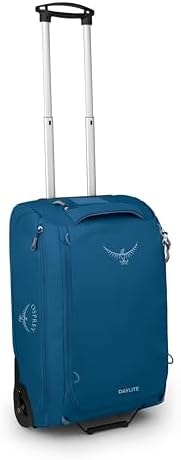 Osprey Daylite 40L Wheeled Carry On Collapsible Travel Duffel Bag, Lightweight Rolling Suitcase, Night Shift Blue