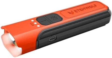 ETENWOLF L2 Rechargeable Flashlight USB-C,6 Light Modes,Flat Flashlight with Red Beam,Super Bright LED Flash Light,Lightweight Handheld Flashlight for Home Camping Emergency Gift (Vivid Orange)