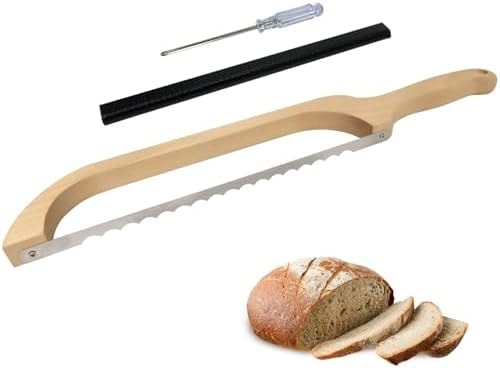 Kitess Sourdough Bread Knife,16" Wooden Sourdough Bread Slicer