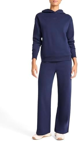 Reebok Women’s Swift Hoodie Set, Standard Fit, Midweight Cotton-Poly Fabric, Vector Navy, XX-Large