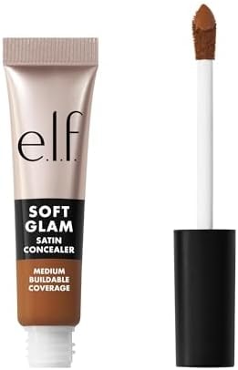 e.l.f. Soft Glam Satin Concealer, Medium Coverage For Blemishes & Under-Eye, Crease-Resistant, Long Lasting, Vegan & Cruelty-Free, 50 Deep Warm
