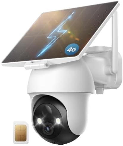 4G LTE Cellular Solar Security Cameras Wireless Outdoor, No WiFi