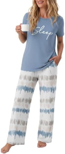 PrinStory Pajamas for Women Set 2 Piece Soft Pjs Sets
