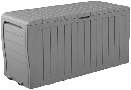 Keter Marvel 71 Gal Outdoor Storage Box for Patio and Pool Accessories